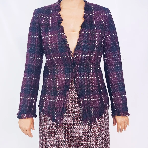 Calvin Klein Tweed Plaid Jacket - Picture 4 of 7